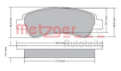 METZGER 1170085 Комплект гальмівних колодок, дискове гальмо