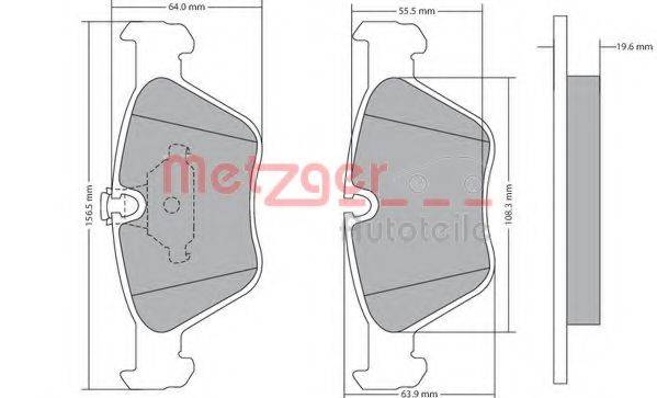 METZGER 1170086 Комплект гальмівних колодок, дискове гальмо