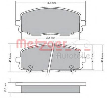 METZGER 1170108 Комплект гальмівних колодок, дискове гальмо