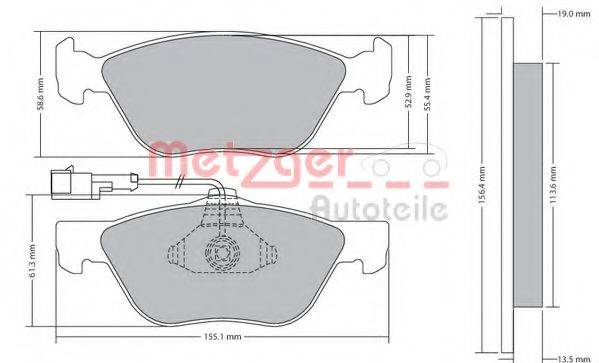 METZGER 1170285 Комплект гальмівних колодок, дискове гальмо