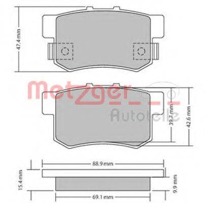 METZGER 1170328 Комплект гальмівних колодок, дискове гальмо