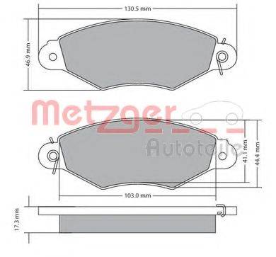 METZGER 1170330 Комплект гальмівних колодок, дискове гальмо