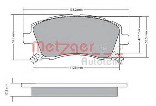 METZGER 1170416 Комплект гальмівних колодок, дискове гальмо