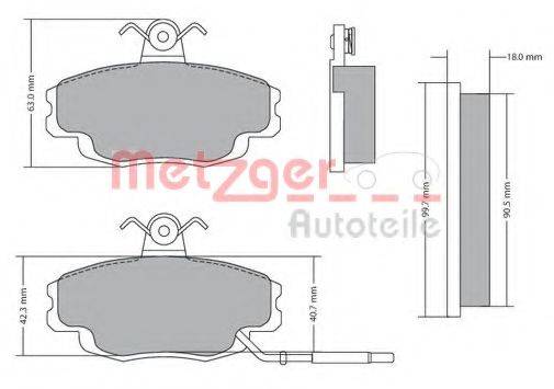 METZGER 1170427 Комплект гальмівних колодок, дискове гальмо