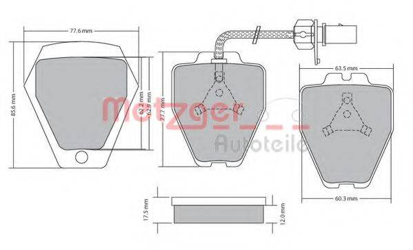 METZGER 1170478 Комплект гальмівних колодок, дискове гальмо