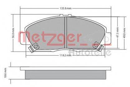 METZGER 1170576 Комплект гальмівних колодок, дискове гальмо