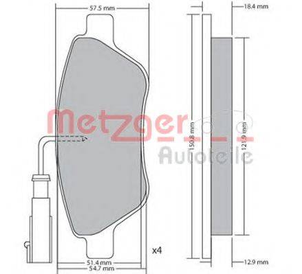 METZGER 1170615 Комплект гальмівних колодок, дискове гальмо