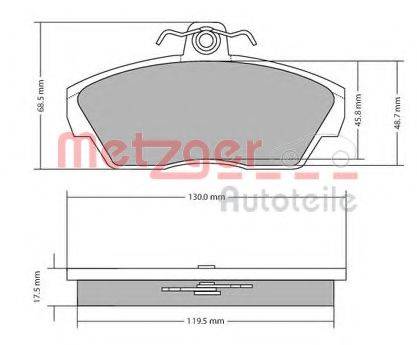 METZGER 1170646 Комплект гальмівних колодок, дискове гальмо