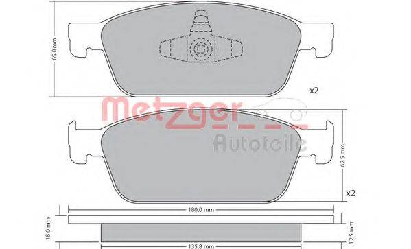 METZGER 1170689 Комплект гальмівних колодок, дискове гальмо