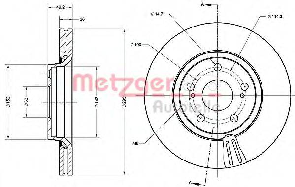 METZGER 6110264 гальмівний диск