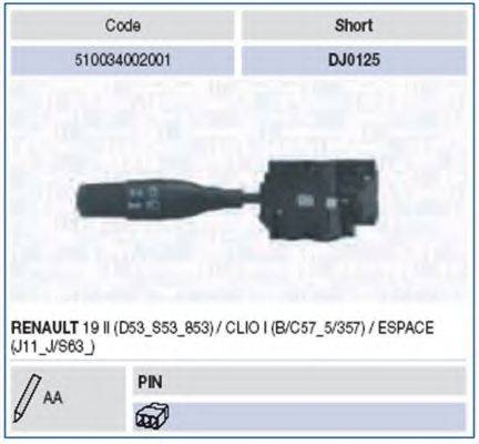 MAGNETI MARELLI 510034002001 Вимикач на колонці кермового керування