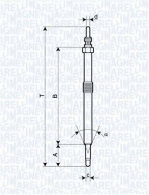 MAGNETI MARELLI 062900026304 Свічка розжарювання