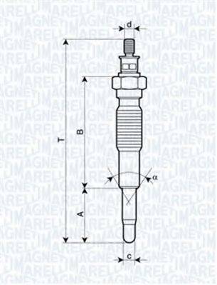 MAGNETI MARELLI 062900077304 Свічка розжарювання