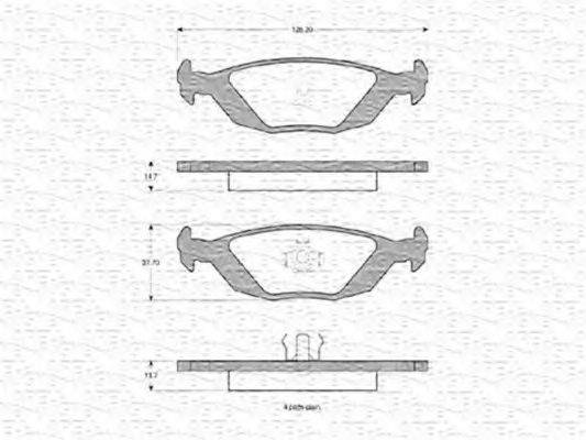 MAGNETI MARELLI 363702160014 Комплект гальмівних колодок, дискове гальмо