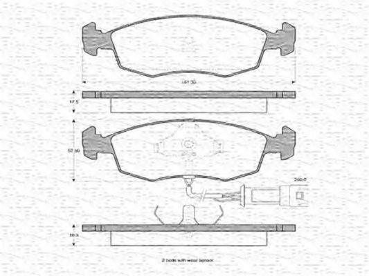 MAGNETI MARELLI 363702160027 Комплект гальмівних колодок, дискове гальмо