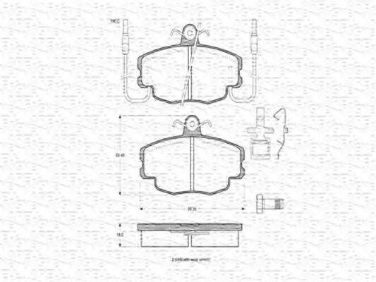 MAGNETI MARELLI 363702160158 Комплект гальмівних колодок, дискове гальмо