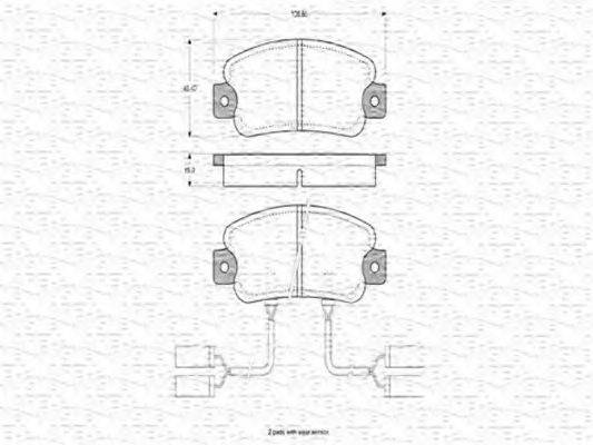 MAGNETI MARELLI 363702160172 Комплект гальмівних колодок, дискове гальмо