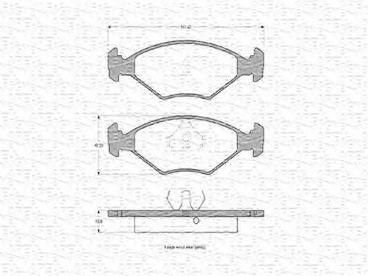 MAGNETI MARELLI 363702160180 Комплект гальмівних колодок, дискове гальмо