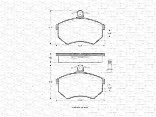 MAGNETI MARELLI 363702160196 Комплект гальмівних колодок, дискове гальмо