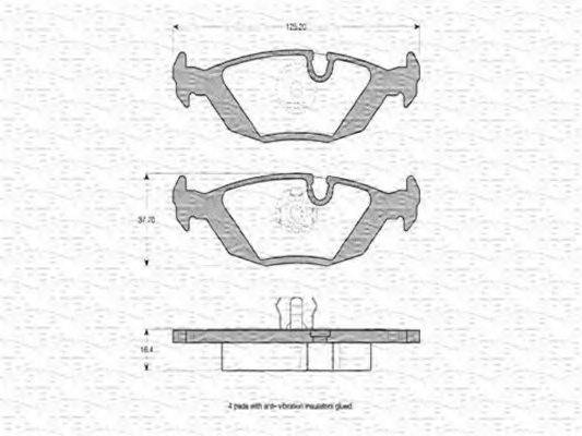 MAGNETI MARELLI 363702160200 Комплект гальмівних колодок, дискове гальмо