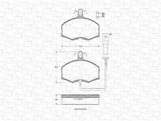 MAGNETI MARELLI 363702160205 Комплект гальмівних колодок, дискове гальмо