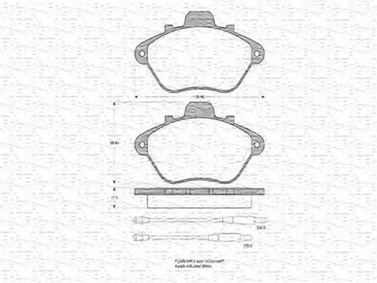 MAGNETI MARELLI 363702160241 Комплект гальмівних колодок, дискове гальмо