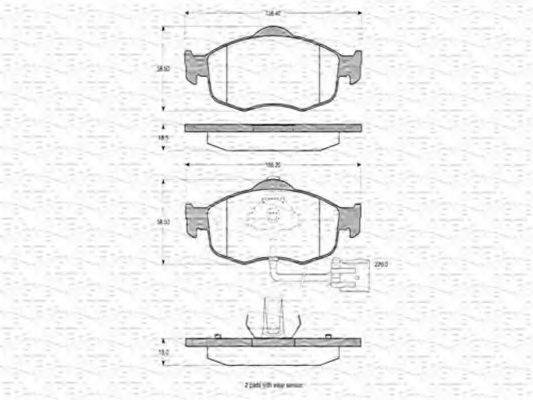 MAGNETI MARELLI 363702160265 Комплект гальмівних колодок, дискове гальмо