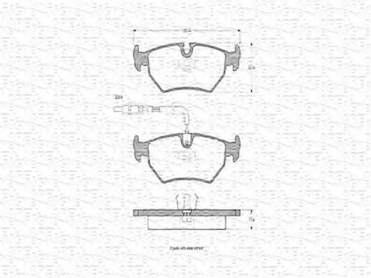 MAGNETI MARELLI 363702160291 Комплект гальмівних колодок, дискове гальмо