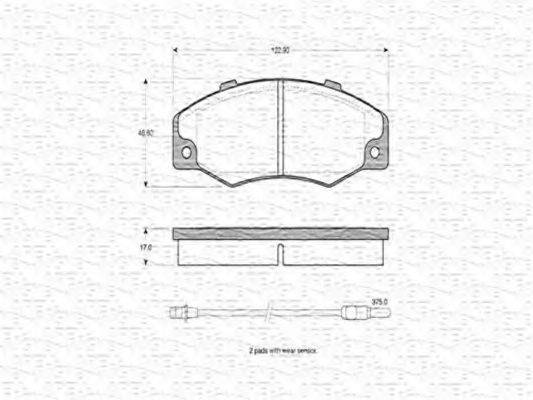 MAGNETI MARELLI 363702160297 Комплект гальмівних колодок, дискове гальмо