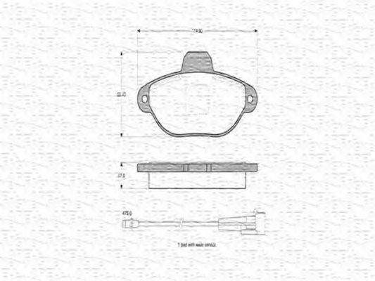 MAGNETI MARELLI 363702160298 Комплект гальмівних колодок, дискове гальмо