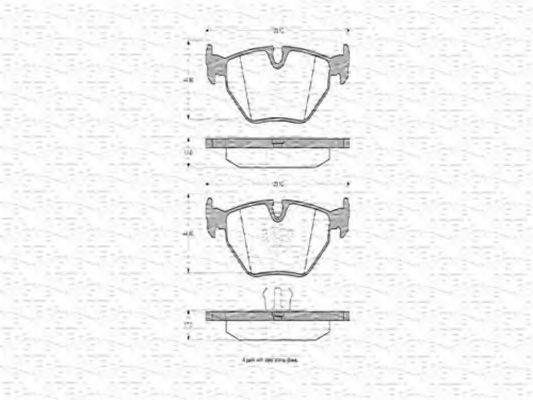 MAGNETI MARELLI 363702160308 Комплект гальмівних колодок, дискове гальмо