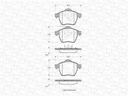 MAGNETI MARELLI 363702160312 Комплект гальмівних колодок, дискове гальмо