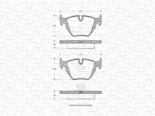 MAGNETI MARELLI 363702160316 Комплект гальмівних колодок, дискове гальмо