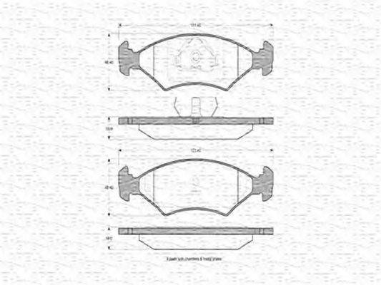 MAGNETI MARELLI 363702160334 Комплект гальмівних колодок, дискове гальмо