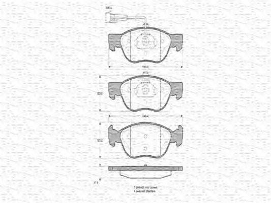 MAGNETI MARELLI 363702160342 Комплект гальмівних колодок, дискове гальмо