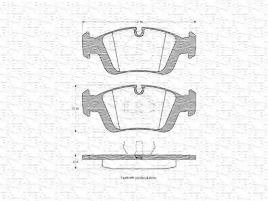 MAGNETI MARELLI 363702160354 Комплект гальмівних колодок, дискове гальмо