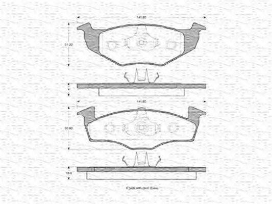 MAGNETI MARELLI 363702160390 Комплект гальмівних колодок, дискове гальмо