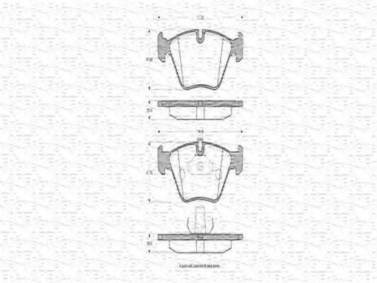 MAGNETI MARELLI 363702160411 Комплект гальмівних колодок, дискове гальмо