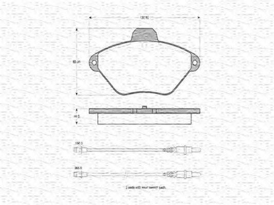 MAGNETI MARELLI 363702160454 Комплект гальмівних колодок, дискове гальмо