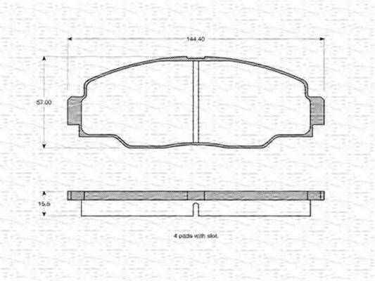 MAGNETI MARELLI 363702160534 Комплект гальмівних колодок, дискове гальмо