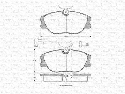 MAGNETI MARELLI 363702160538 Комплект гальмівних колодок, дискове гальмо