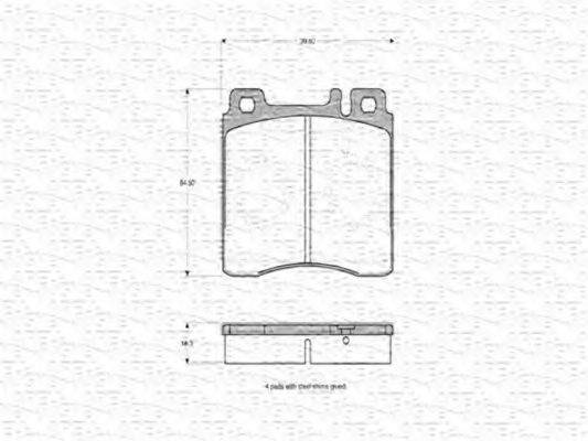 MAGNETI MARELLI 363702160572 Комплект гальмівних колодок, дискове гальмо