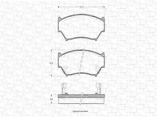 MAGNETI MARELLI 363702160605 Комплект гальмівних колодок, дискове гальмо