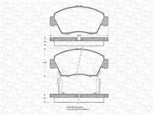 MAGNETI MARELLI 363702160614 Комплект гальмівних колодок, дискове гальмо