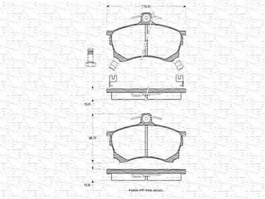 MAGNETI MARELLI 363702160624 Комплект гальмівних колодок, дискове гальмо