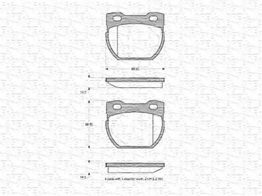 MAGNETI MARELLI 363702160627 Комплект гальмівних колодок, дискове гальмо