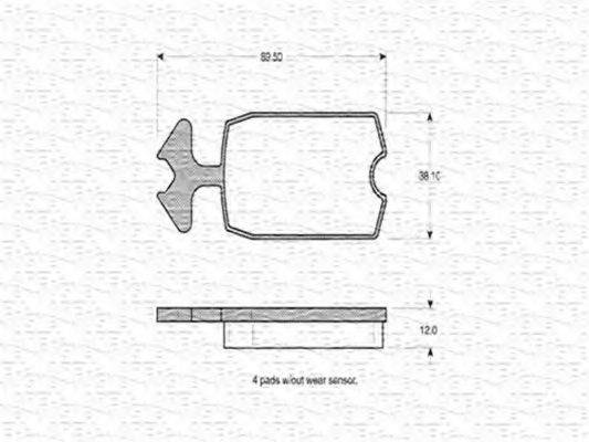 MAGNETI MARELLI 363702160638 Комплект гальмівних колодок, дискове гальмо