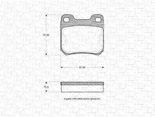 MAGNETI MARELLI 363702160653 Комплект гальмівних колодок, дискове гальмо