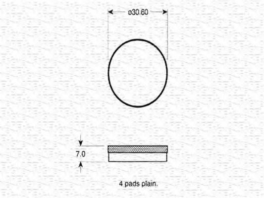 MAGNETI MARELLI 363702160720 Комплект гальмівних колодок, дискове гальмо