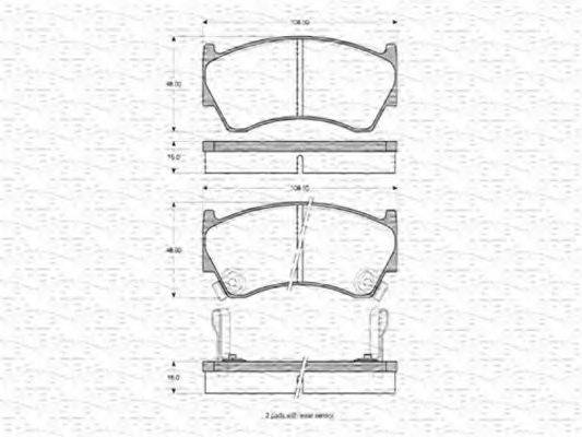 MAGNETI MARELLI 363702160766 Комплект гальмівних колодок, дискове гальмо